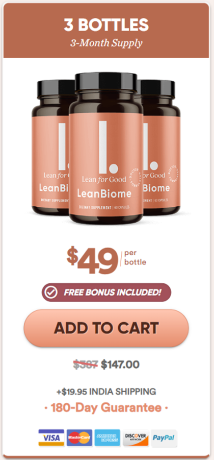 LeanBiome 3 bottles price