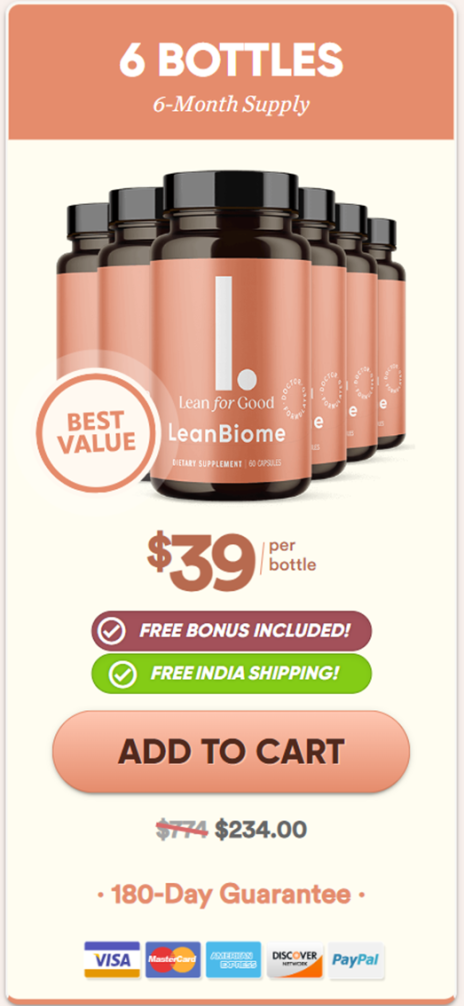 LeanBiome 6 bottles price